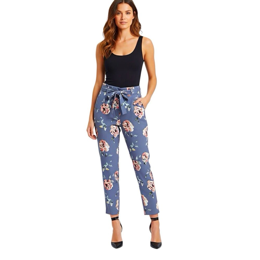 One by Chapter Pants Women's XS Floral Belt Office Work Wear Grandmacore Spring